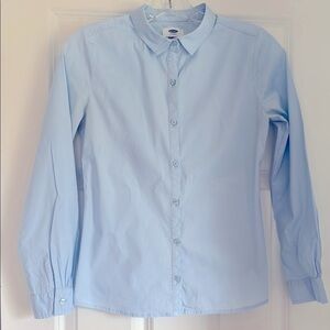 Girls Old Navy Light Blue Button-Up Cotton Shirt